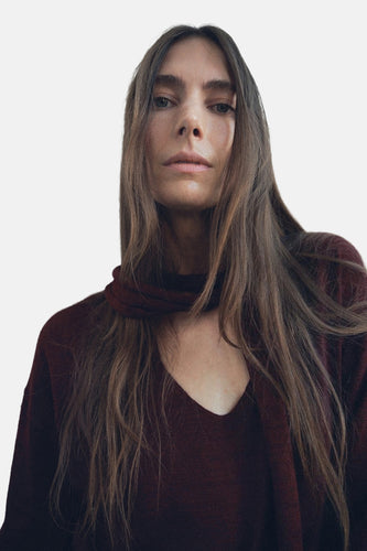 Pull à col rond - bordeaux - MANGO