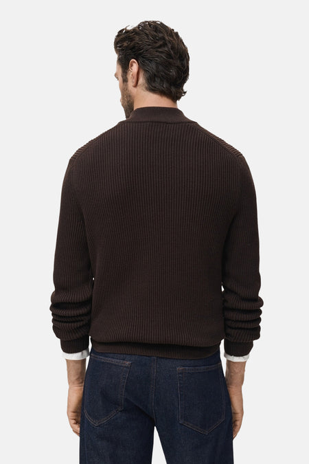 Pull col roulé brun - MANGO