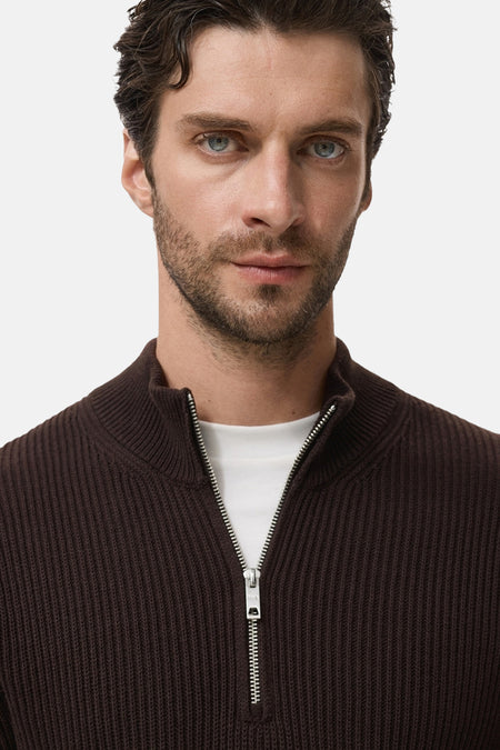 Pull col roulé brun - MANGO