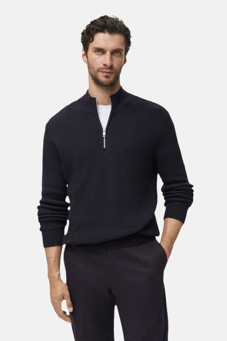 Pull col roulé Bleu - MANGO