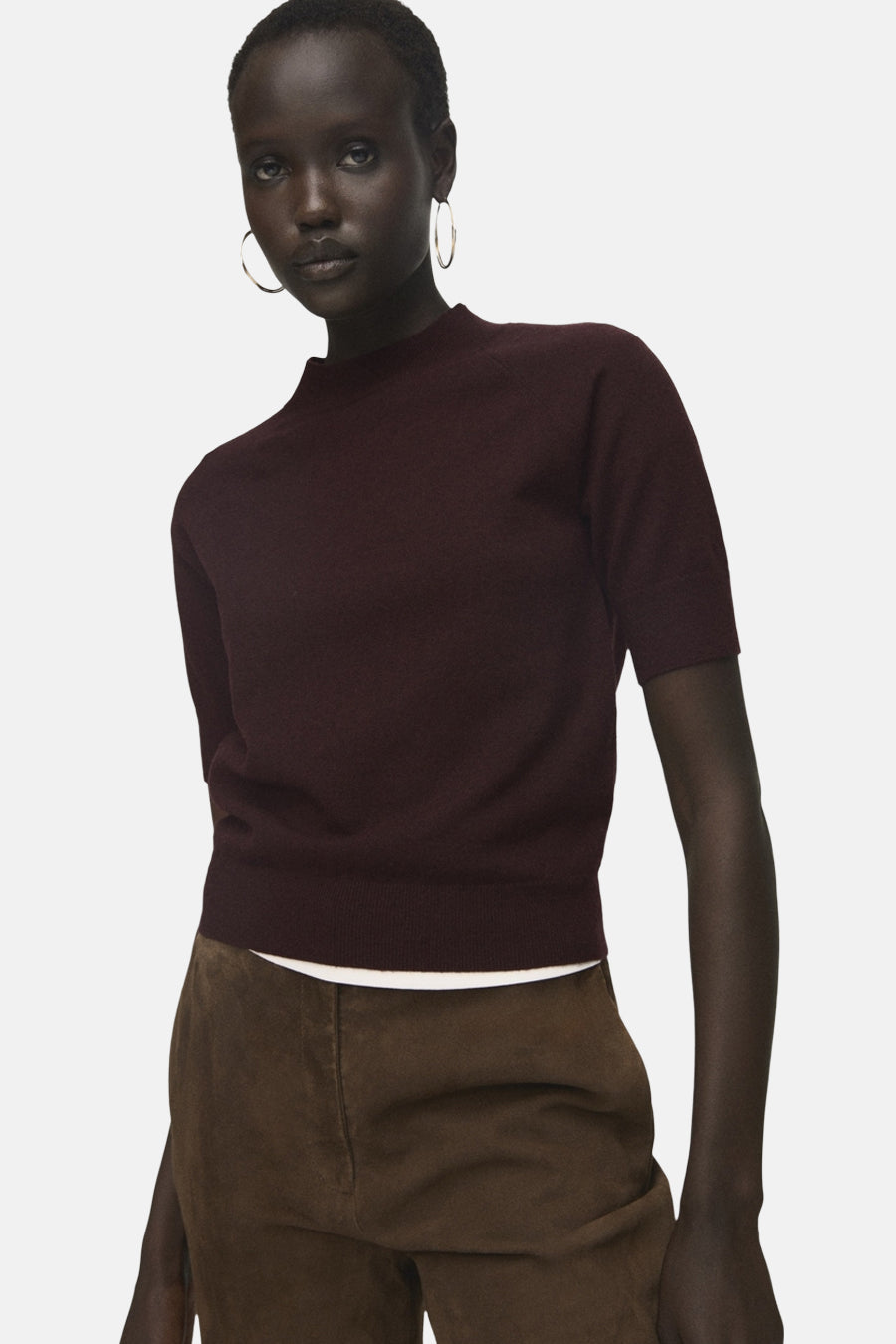 Pull à col rond - bordeaux - MANGO