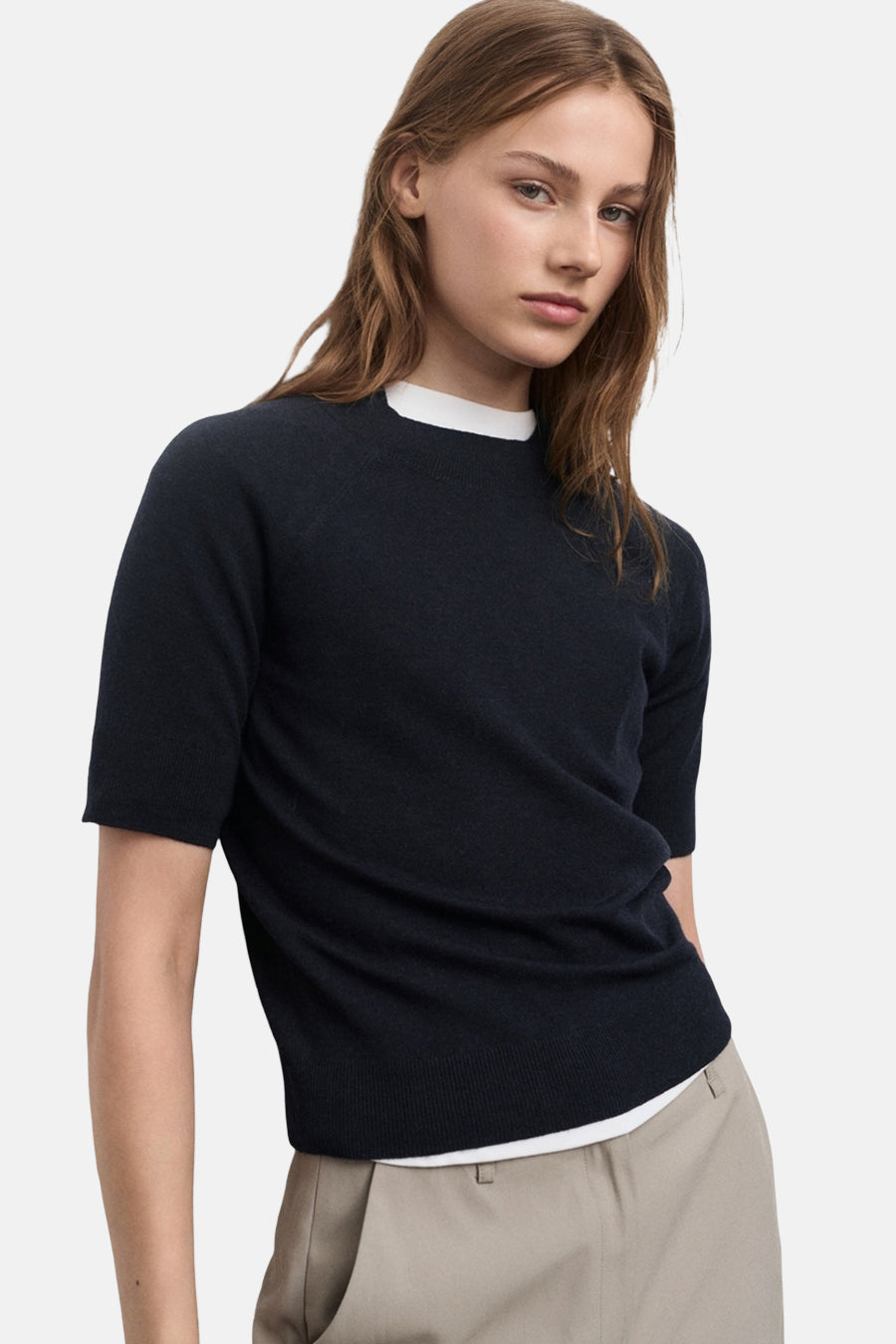 Pull à col rond - bleu - MANGO