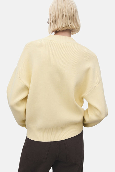 Pull à col rond - jaune