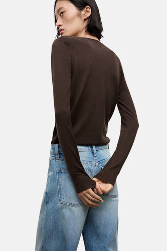 Pull à col rond - brun - MANGO - 5