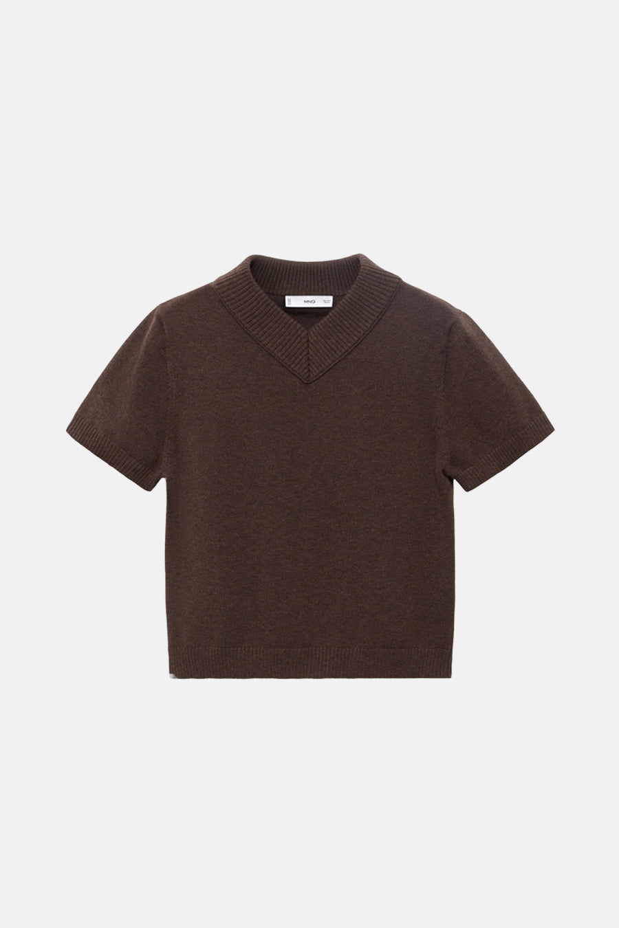 Pull à col en V - brun - MANGO