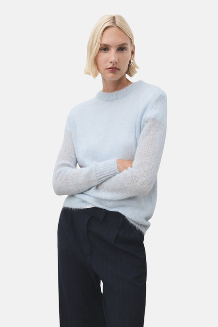 Pull à col rond - Bleu