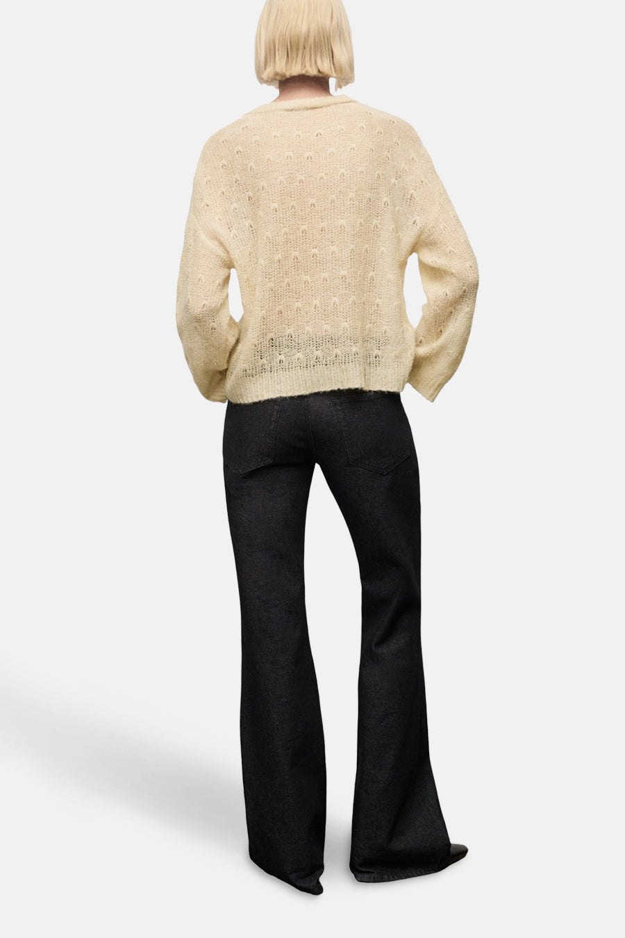 Pull à col rond - beige - MANGO