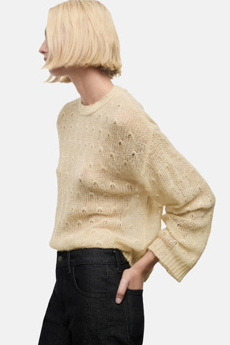 Pull à col rond - beige - MANGO
