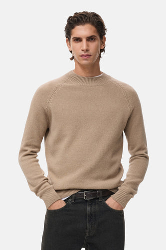 Pull à col rond - Beige - MANGO