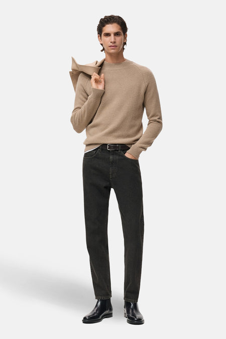 Pull à col rond - Beige