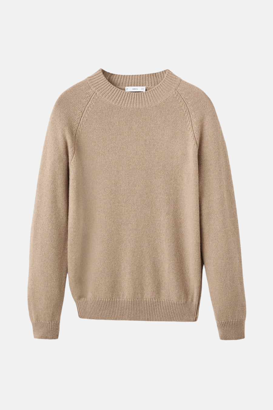 Pull à col rond - Beige - MANGO