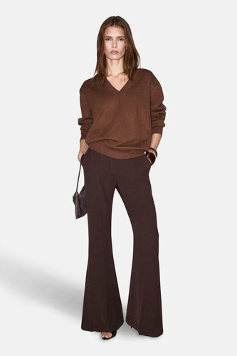 Pull col V brun - MANGO