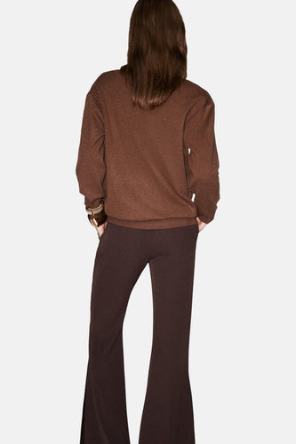 Pull col V brun - MANGO