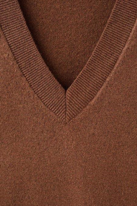 Pull col V brun - MANGO