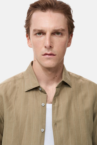 Chemise à manches longues - Kaki - MANGO