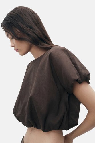 Blouse à manches courtes - brun - MANGO - 6