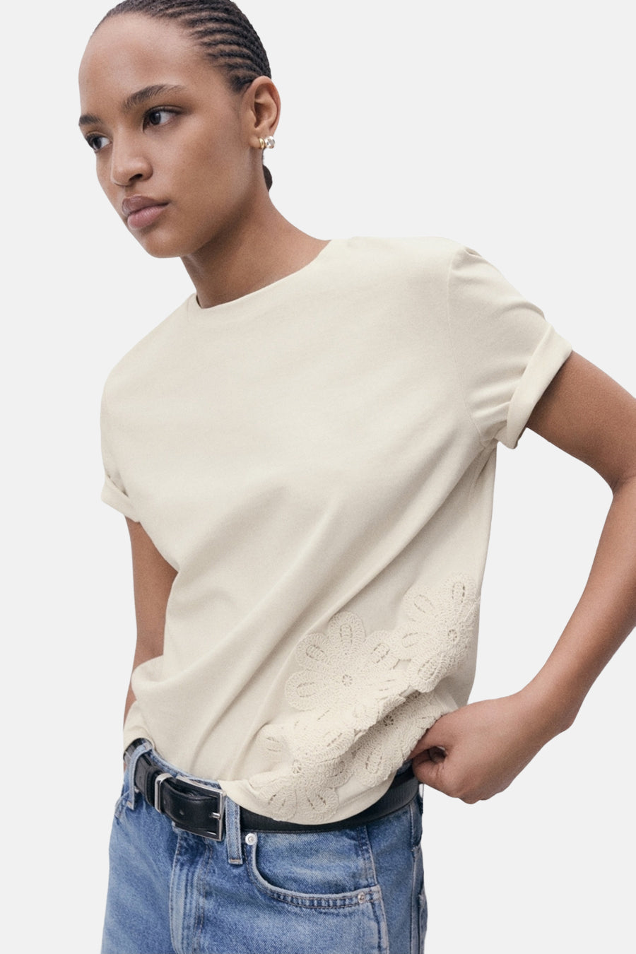T-shirt à manches courtes - beige - MANGO - 1