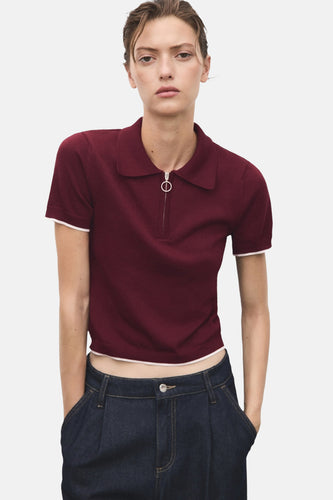 Pull à col rond - bordeaux - MANGO