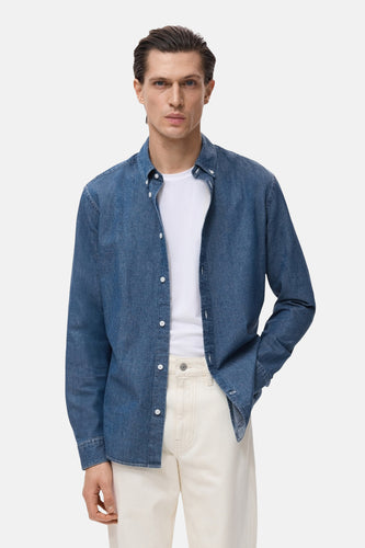 Chemise à manches longues - denim - MANGO