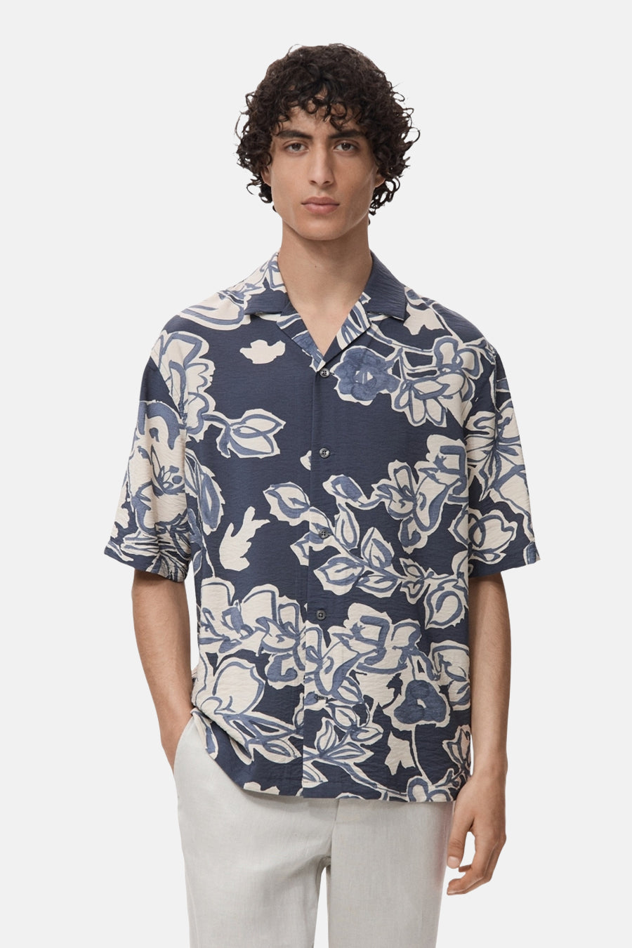 Chemise à manches courtes - bleu - MANGO