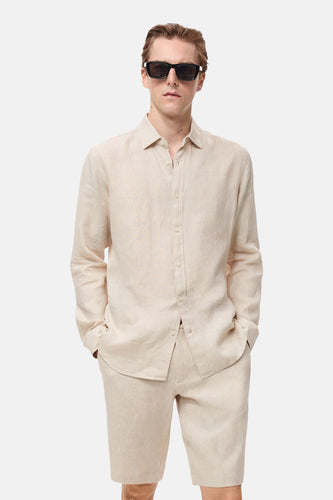 Chemise à manches longues - beige - MANGO