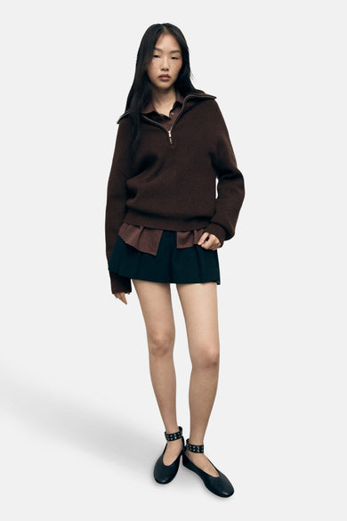 Pull à col roulé - brun