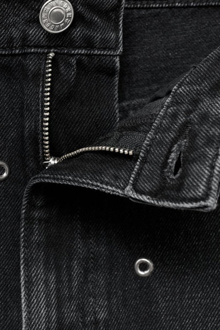 JEANS EYELETS - dark grey denim