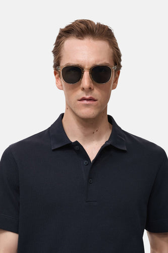 Polo à manches courtes - Bleu foncé - MANGO