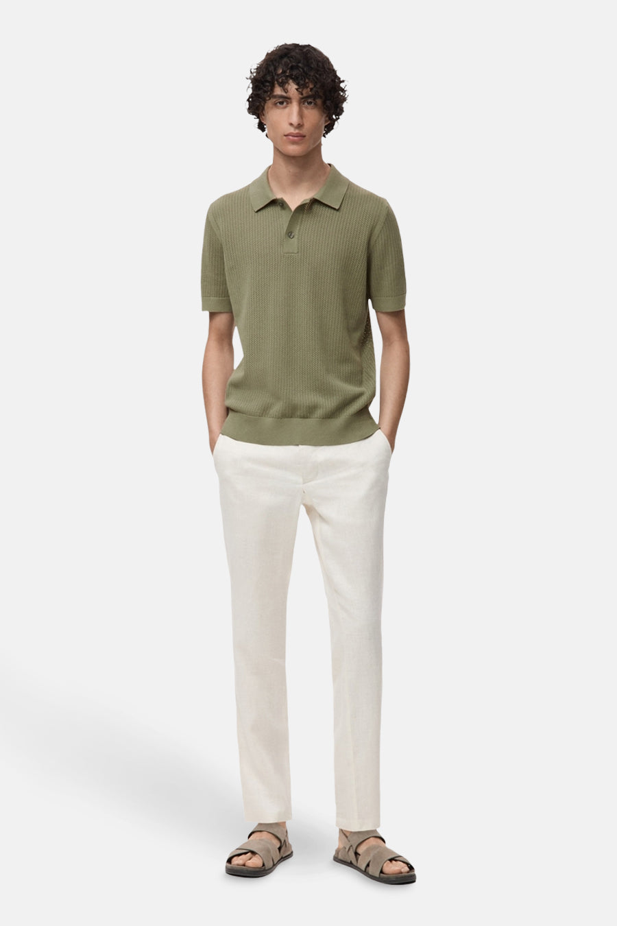 Polo à manches courtes - Kaki - MANGO