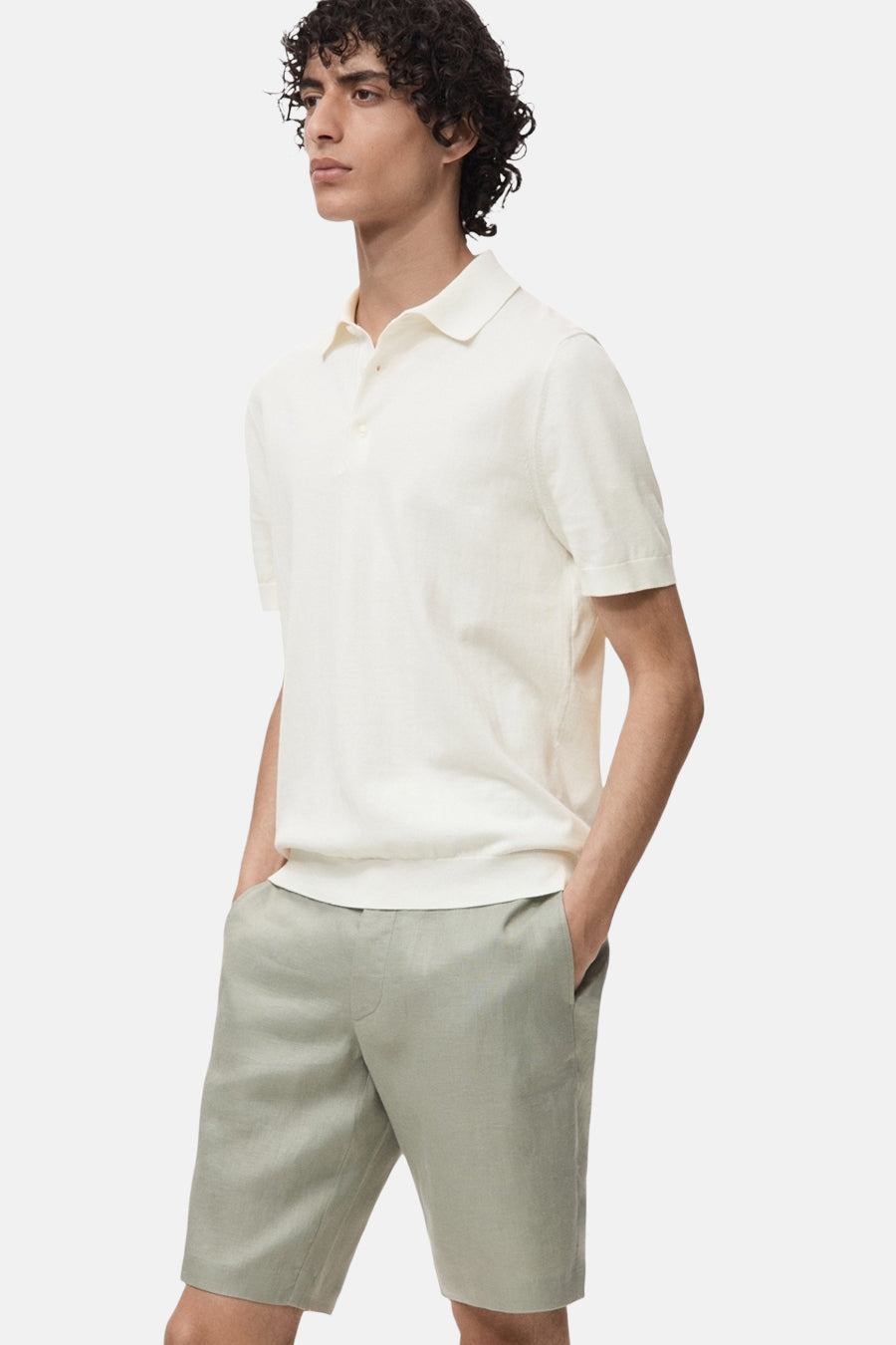 Polo à manches courtes - Écru - MANGO