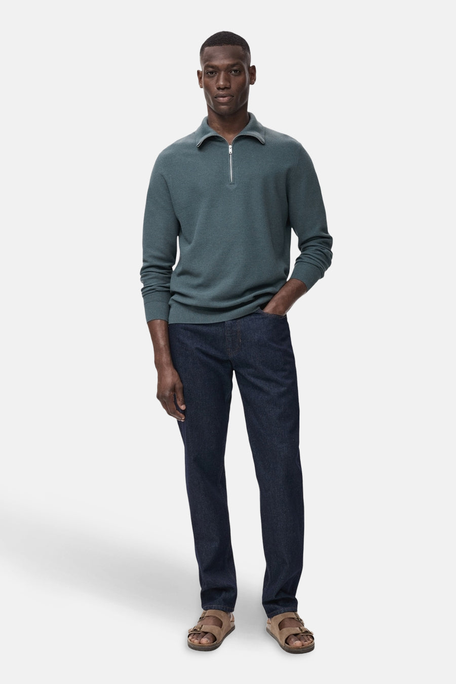 Pull à col roulé - Bleu - MANGO