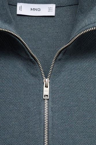 Pull à col roulé - Bleu - MANGO