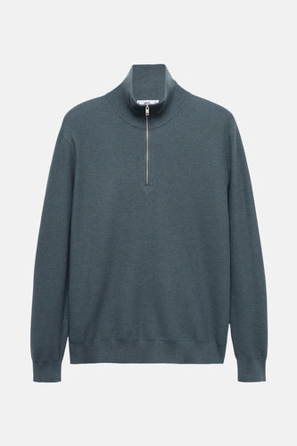 Pull à col roulé - Bleu - MANGO