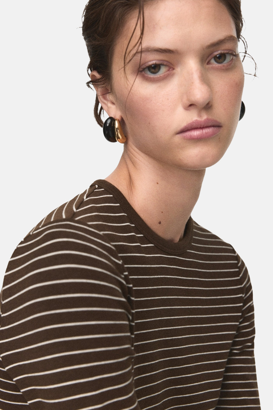 T-shirt à manches courtes - Brun - MANGO - 4