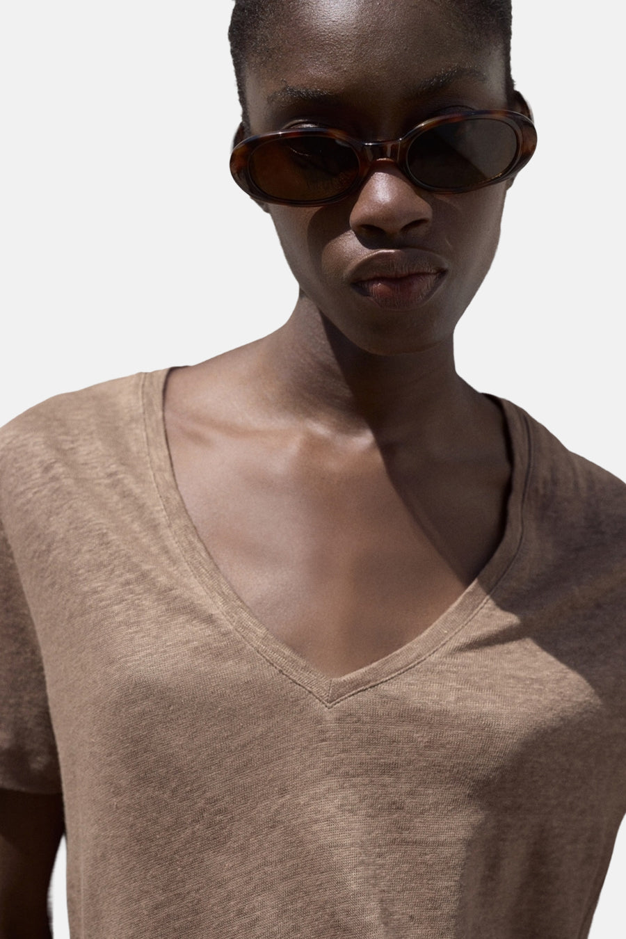 T-shirt à manches courtes - brun - MANGO