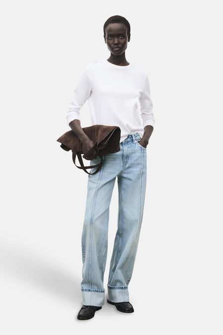 Jeans straight Light blue denim - MANGO
