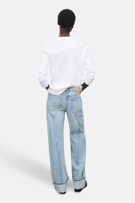 Jeans straight Light blue denim - MANGO