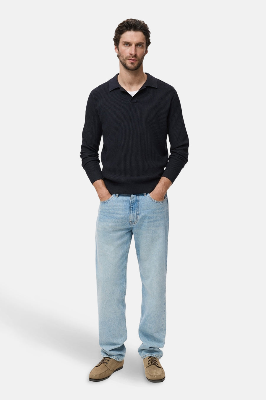 Pull à col rond - bleu - MANGO