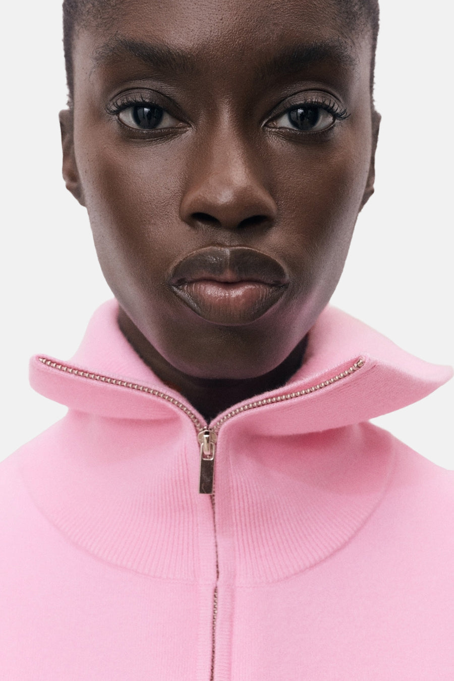 Pull à col roulé - rose - MANGO