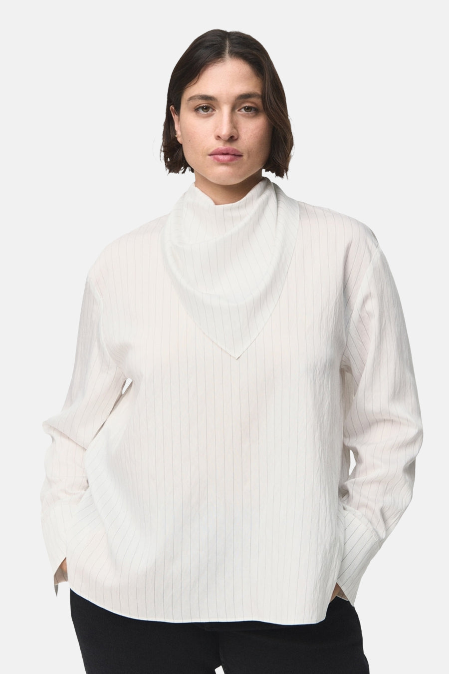 Blouse à manches longues - blanc