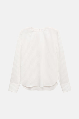 Blouse à manches longues - blanc - MANGO - 5