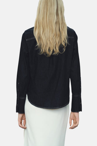 Chemise à manches longues - Dark blue denim - MANGO