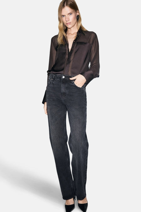 Chemisier (manches longues) brun - MANGO