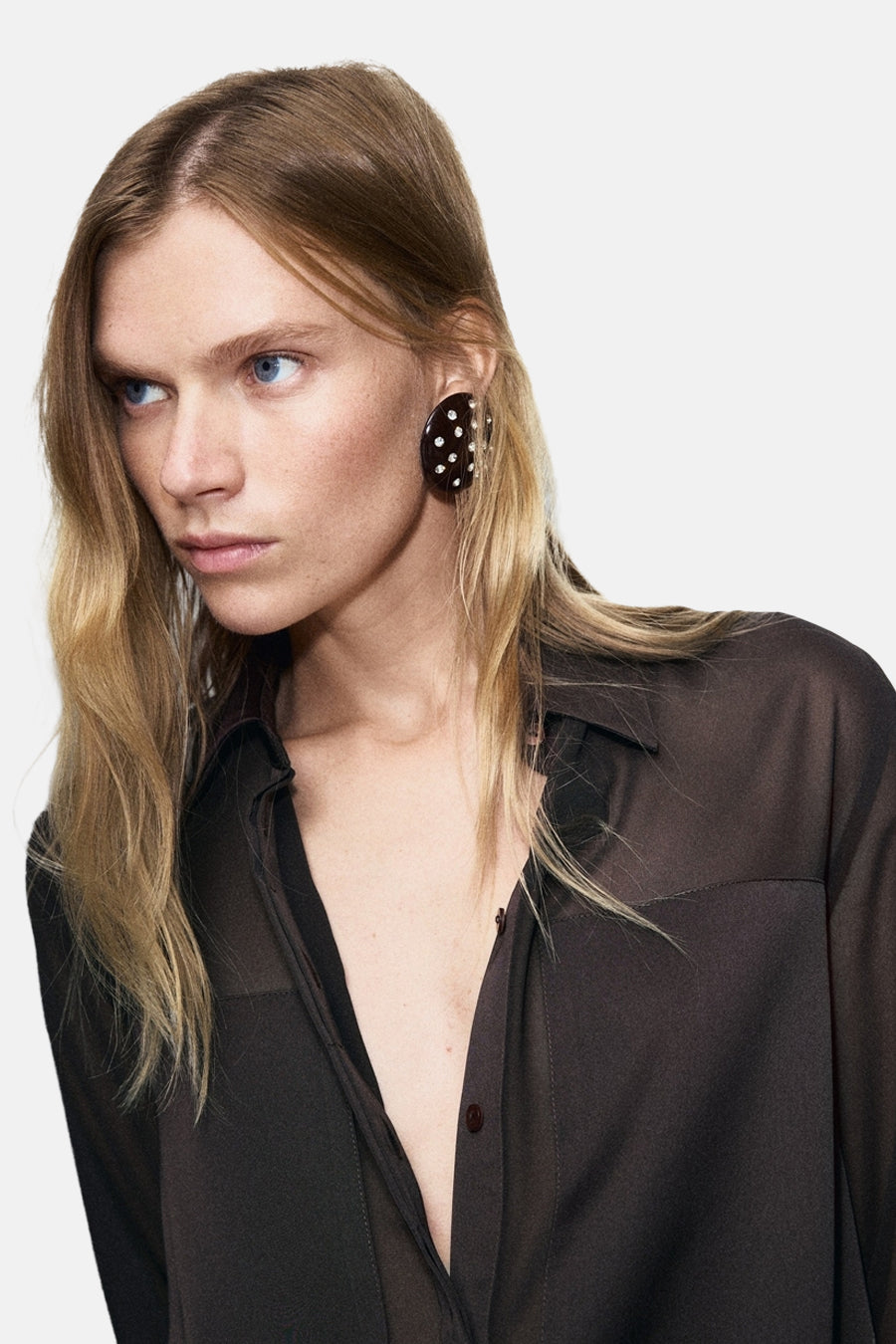 Chemisier (manches longues) brun - MANGO