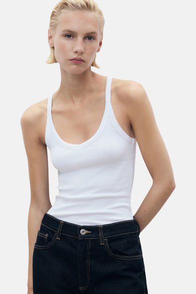 Top (bandes fines) Blanc - MANGO