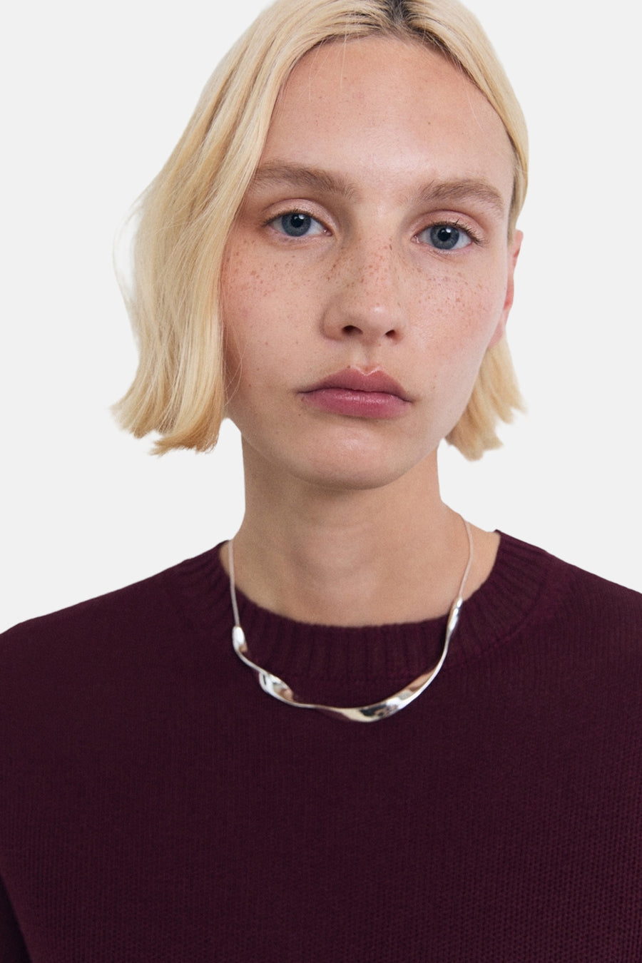 Pull à col rond - bordeaux - MANGO