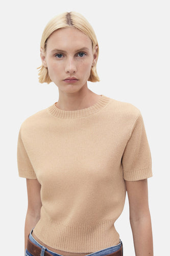 Pull à col rond - beige