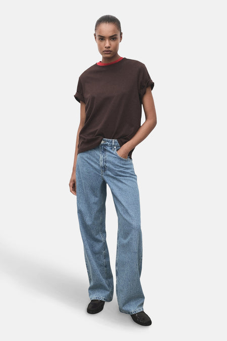 Jeans straight Mid blue denim - MANGO
