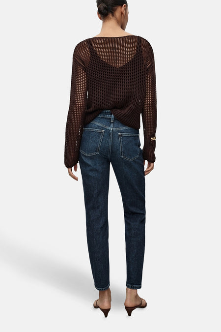 Mom Jeans Dark blue denim - MANGO
