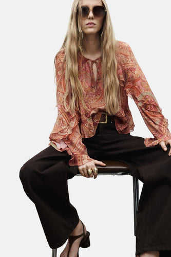 Chemisier (manches longues) multicolore - MANGO - MANGO - 5